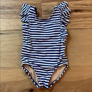 Ruffle Shoulder Crew Cuts Swimsuit